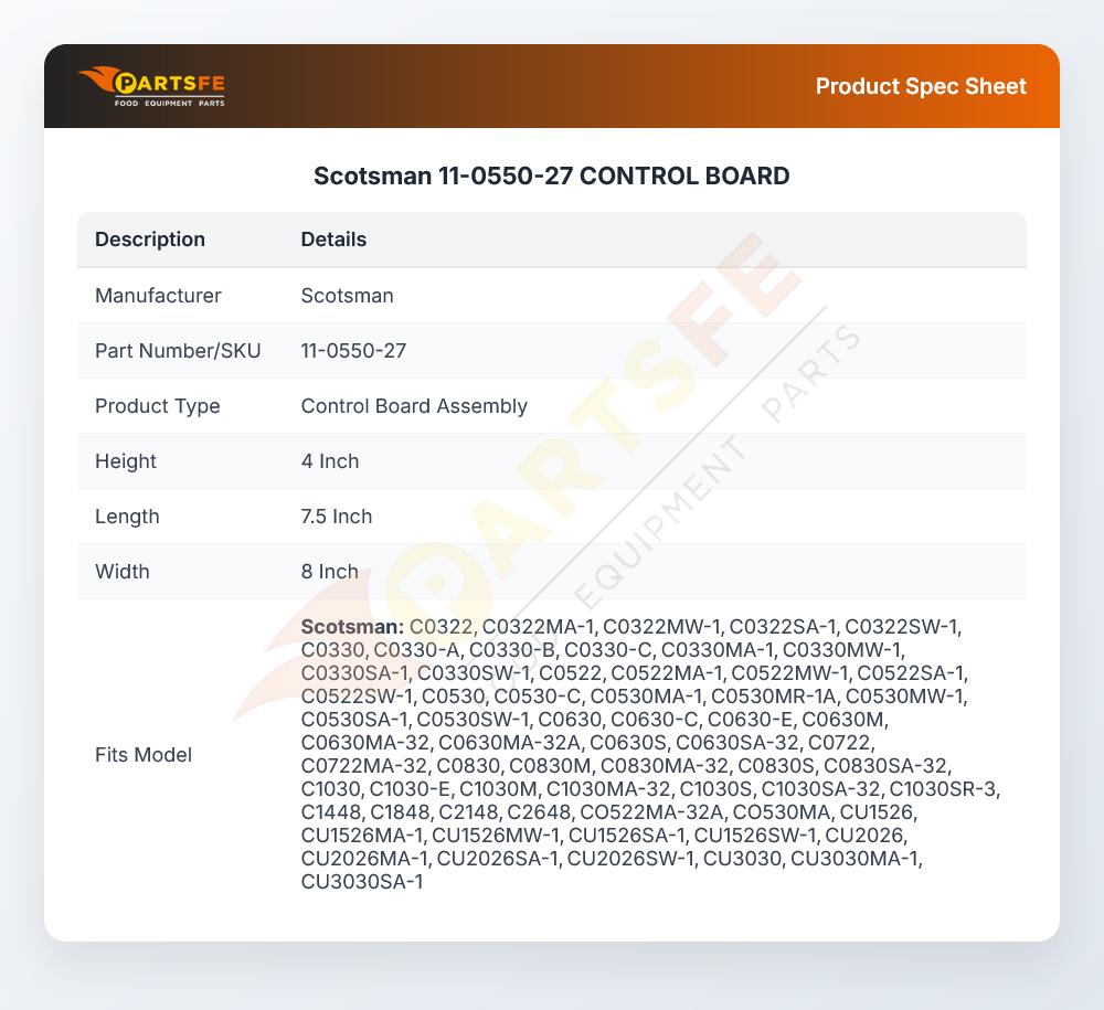 Scotsman 11-0550-27 Ice Machine Control Board
