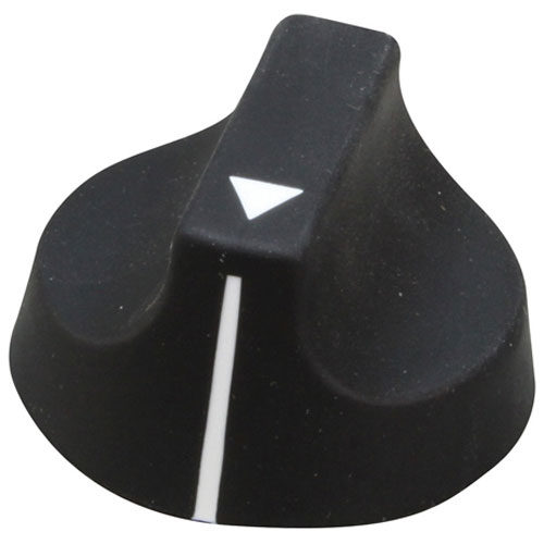 Alto-Shaam ALTKN26568 Thermostat Control Black Indicator  Knob, 1-7/8" DIA, 3/16" D-Stem Flat Down