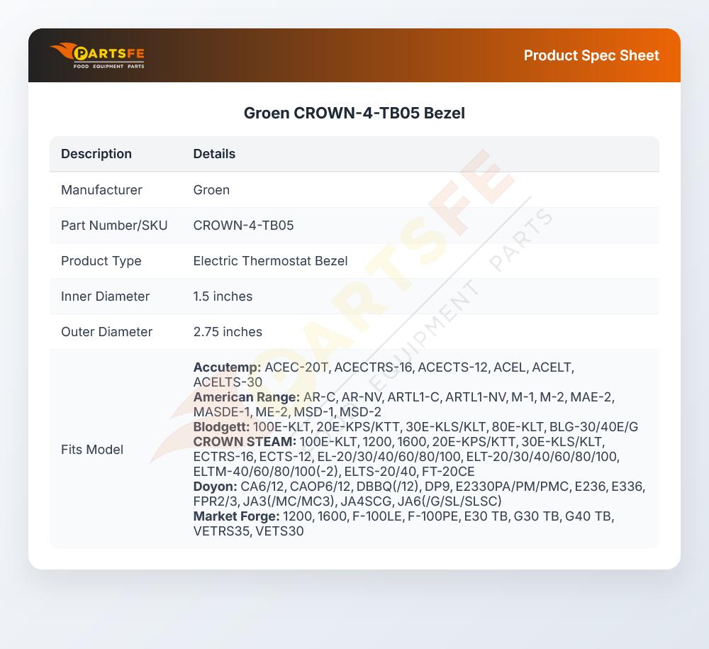 Groen CROWN-4-TB05 Bezel 2"