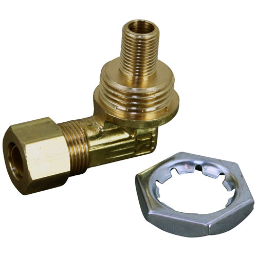 Hobart 404079-00003 Orifice Holder - 3/8" CCT X 3/8"-27 Thread, LP Brass Hood Orifice, 3/8"-27 X 1/2" High, for Broiler