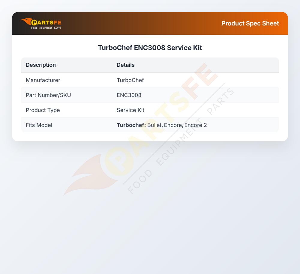 TurboChef ENC3008 Oven Waveguide Service Kit