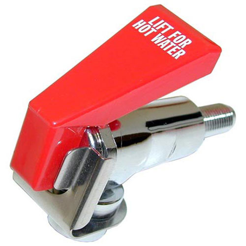 Bunn 12915.0000 Hot Water Faucet W/Red Handle 1/4" Flare Chrome