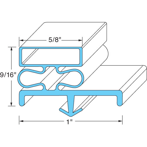 Southern Pride SOP1003 23" x 60.5" Gray Rubber Magnetic Door Gasket