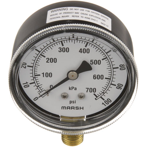 Jackson 66851000100 2-1/2" Dual Scale Pressure Gauge, 1/4" MPT Bottom