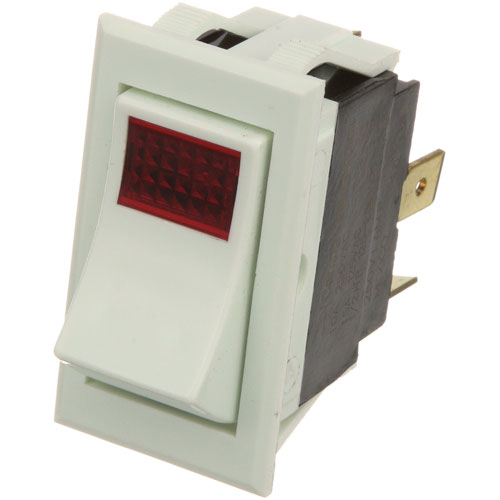 Hobart 411496-000B4 SPST Lighted Rocker Switch, Fits 7/8" X 1-1/2" Hole,ON/OFF