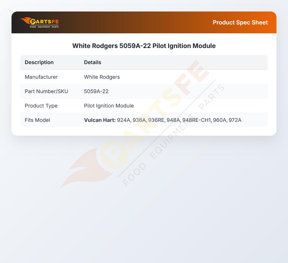 White Rodgers 5059A-22 Pilot Ignition Module