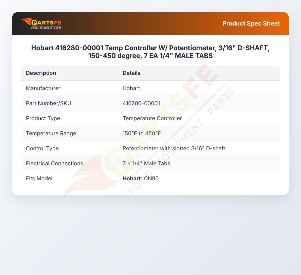 Hobart 416280-00001 Temperature Controller CN90