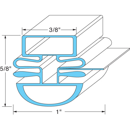 Turbo Air TRBAM272300100 Refrigerator Door Gasket W/Dart Mount 25.75" x 26.5" Magnetic