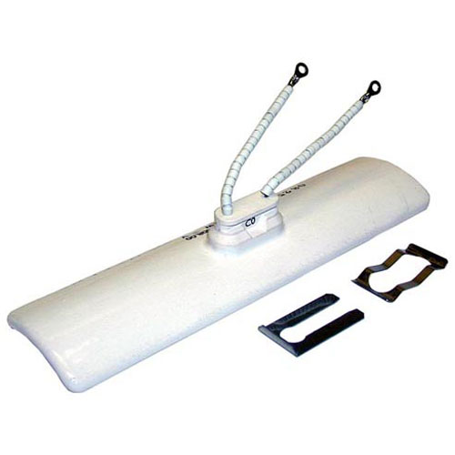 Hatco HTR02-07-008 White Ceramic Heater W/ 4" Wires and Ring Terminals, 10" X 2-1/2"
