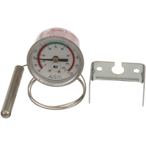 Wittco WP-109 2" Dial Temperature Gauge W/ .26" X 2.5" Blub, Green Range 140-180&deg;F