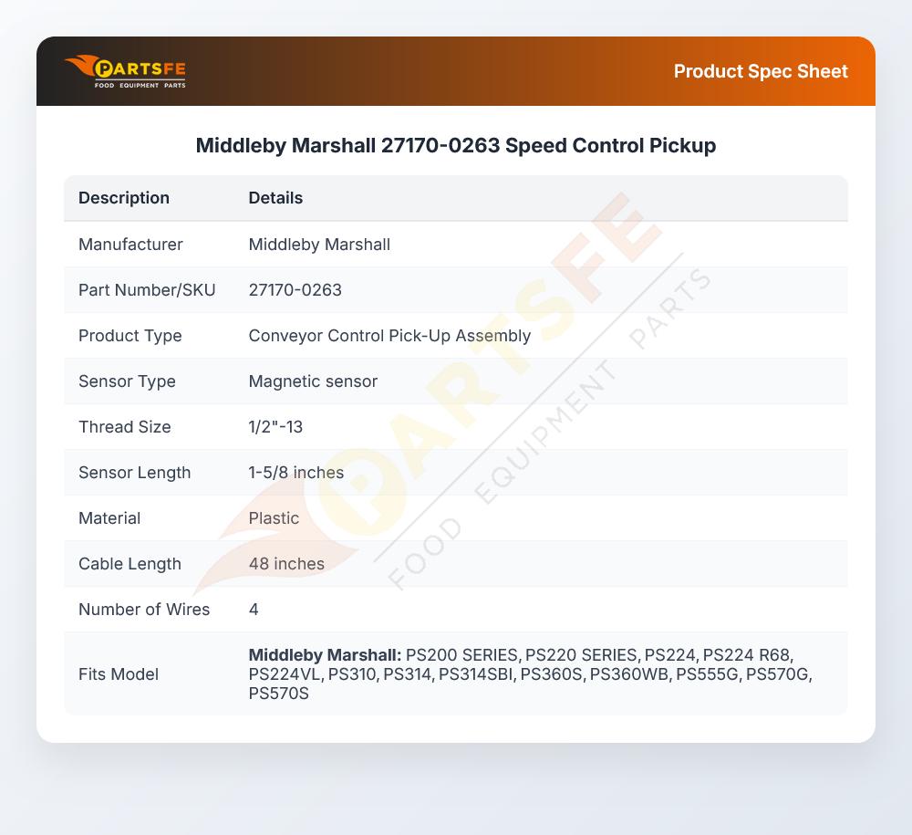 Middleby Marshall 27170-0263 Oven Conveyor Speed Control Pickup Assembly