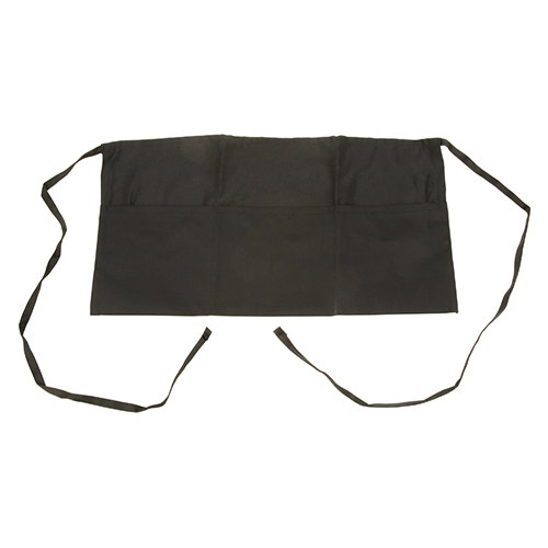 Allpoints 1046BLK KNG 11 in Waist Apron Black 3 Pockets