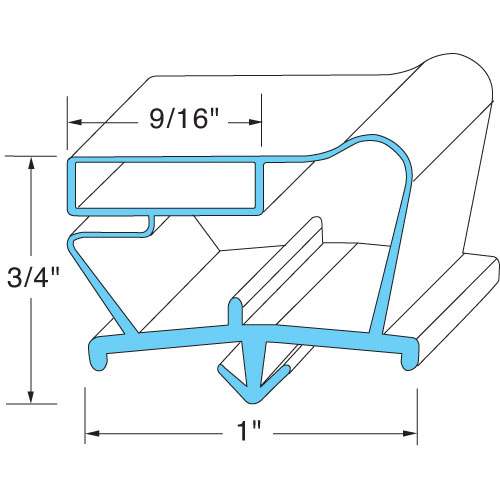 Franke 142690 9/16" Gray Mag Door Gasket, 14-5/8" X 19-5/8"