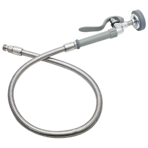 T&S Brass TSB0100 Pre-rinse Spray Valve & Flex Hose 44" 1/2" NPT Male Inlet SS