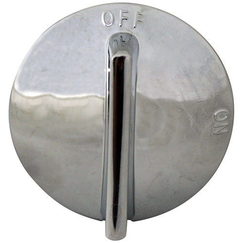 Garland GL224271 Chrome Knob 2" DIA, OFF/ON, Mount .240", Flat Up, 3/8" Metal Protrusion