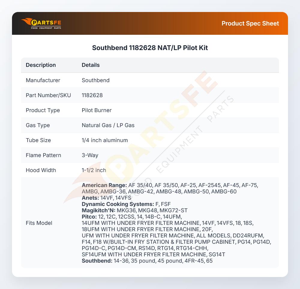 Southbend 1182628 NAT/LP Pilot Kit