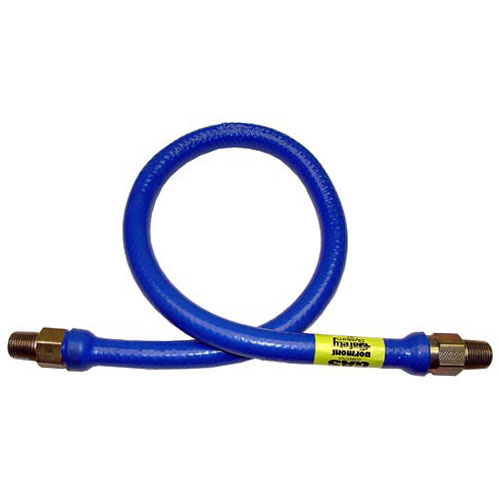 Dormont 1650BP36 Blue Plastic Coated Gas Hose W/ Male Swivel Ends, 1/2" MPT X 36"
