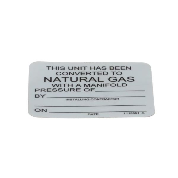 1115851 Gas Conversion Label Propane To Natural Convotherm
