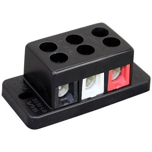 Bunn 070380000 Terminal Block, 3-Pole, Red/White