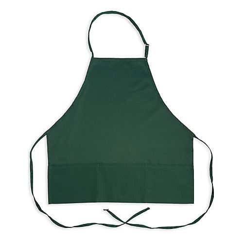 KNG 1040FGN Adjustable Bib Apron Forest Green 3 Pockets 27"