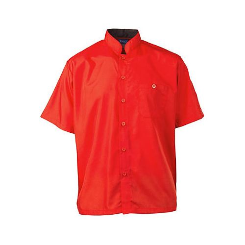 Allpoints 2126RDBK2XL KNG 2XL Chef Shirt Mens Red/Black SS Active