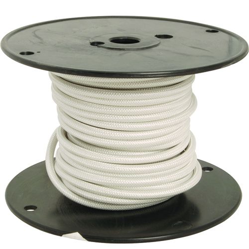 Allpoints 2531352 Hi-Temperature Wire White, 50', 10 Gauge, 600 VAC