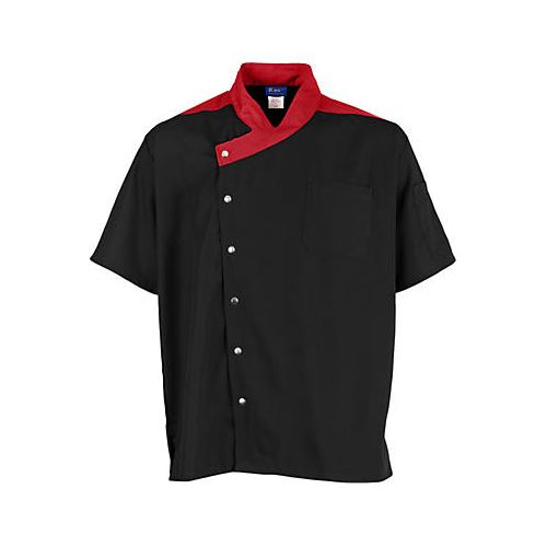 Allpoints 2779BKRDS KNG Sm Uptown Chef Coat LW Black/Red