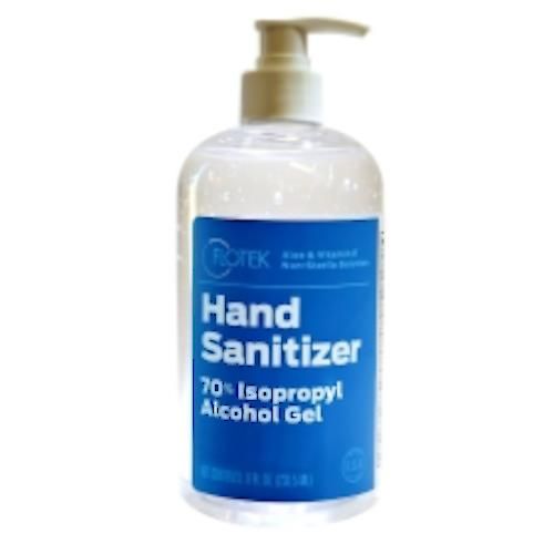 Allpoints 8015324 8 OZ Bottle Hand Sanitizer with Pump Top, 70% Isopropyl Alcohol Gel