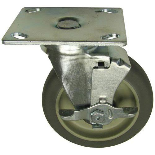 Alto-Shaam CS-2026 Swivel Plate Caster W/Brake Grey Polyurethane 5" DIA