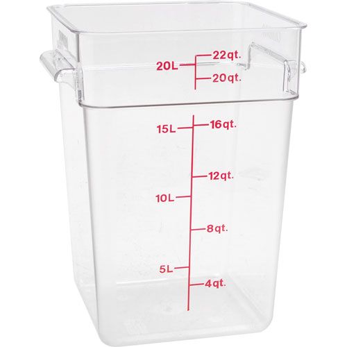 Cambro 22SFSCW135 Container Sq Clear 22QT 