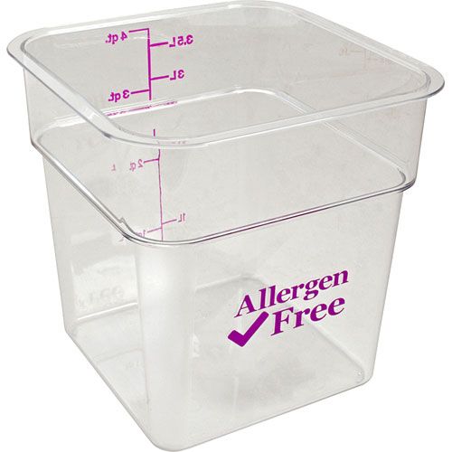 Cambro CAM4SFSCW441 4 Qt Camsquare Container Allergen-Free Storage