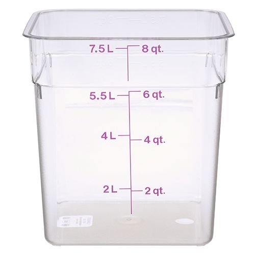 Cambro CAM8SFSCW441 8 Qt Camsquare Container Allergen-Free Storage