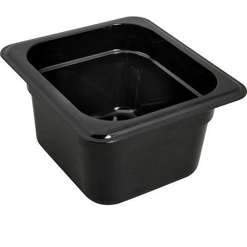 Carlisle Foodservice 3068403 Pan,Food , 1/6 Size,4"D,Black Poly