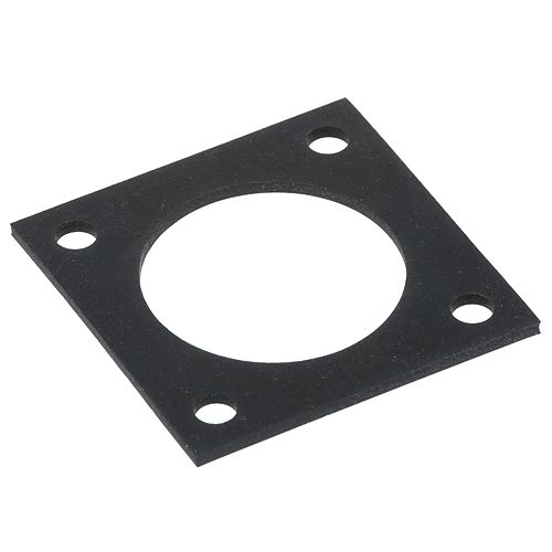 Cleveland 07128 3" SQ Black Rubber Flange Gasket, 2.25" Mount Hole Centers 