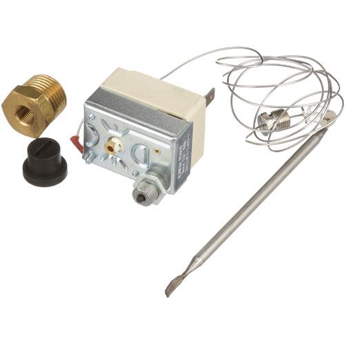 Cleveland 109673 Hi-Limit Thermostat W/ Panel Nut, Manual Reset Button, 3/16" X 5" Blub