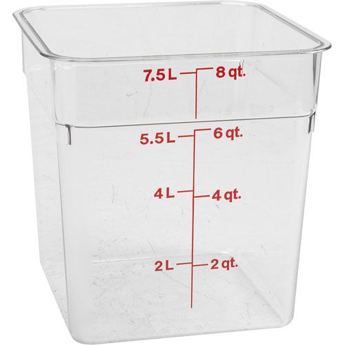 Container Sq Clear 8qt  For Cambro - Part# Cam8sfscw135