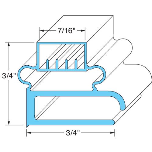 Delfield 1702009 Door Gasket 23-1/8" X 59-1/4"