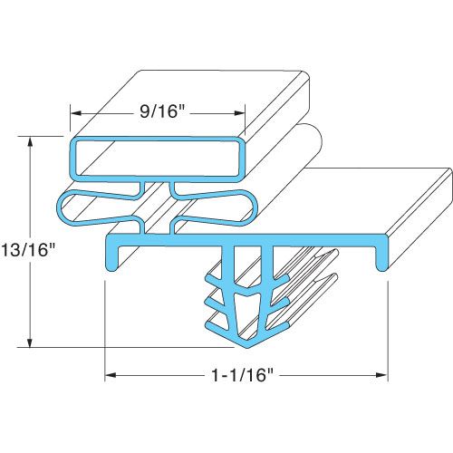 Delfield 1702475 Refrigeration Gasket with Magnetic Push 30-3/8" x 25-9/16