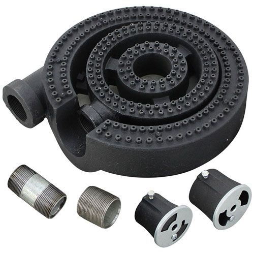 Dynamic Cooking Systems 12027 3 Ring Cast Iron Burner Assy W/ W/pipe Nipples, Air Shutters,12" DIA