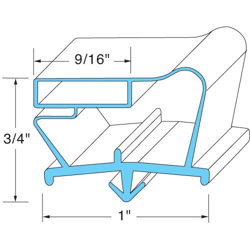 Franke 142690 9/16" Gray Mag Door Gasket, 14-5/8" X 19-5/8" 