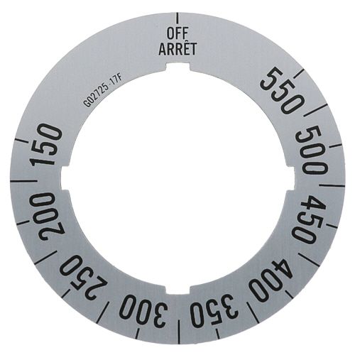 Garland G02725-17 Range Dial Insert 150F-550F