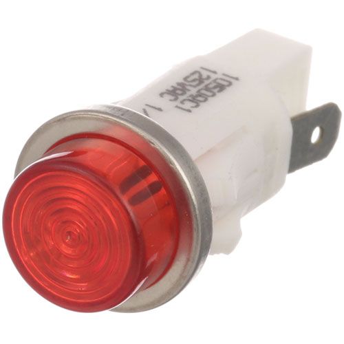 General Electric XNC25X69 Red Signal Light, 125V, 1/2" Hole, Chrome Beze