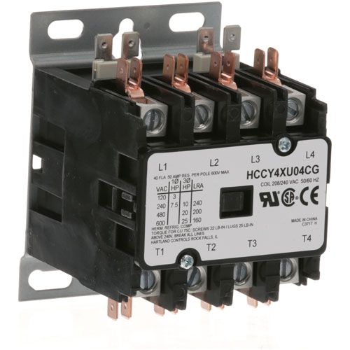 Hatco HT2.01.018 4 Pole, Contactor, 208/240V, 40A Inductive, 50A Resistive