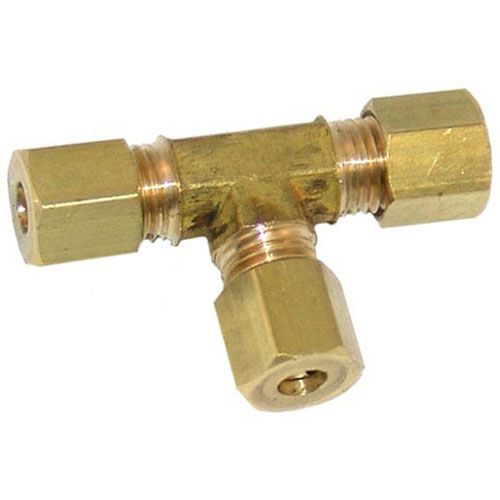Hobart 719174 3/16" Cct Brass Union TEE W/ Nuts and Ferrules, 3/8"-24 Thread