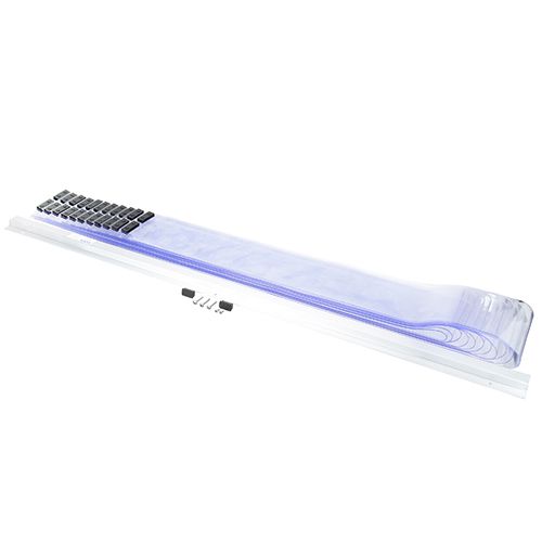 Kason 401SA6065184 51" X 84" Easimount Strip Curtain W/ Aluminum Track, 11 Strips