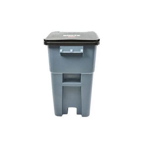 Rubbermaid FG9W2700GRAY Brute 50 Gallon Trash Can with Lid and Wheels