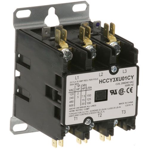 Scotsman 12-0739-11 3 Pole Contactor w/Screw Terminals, 25/35A, 208/240V 