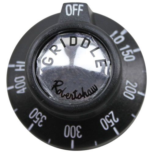 Southbend BGP001 BJ Thermostat Knob, 1-15/16" DIA, OFF-LO-150-400F-HI, Mount 11/16" DIA, Position Notch up, 11/16" Long Protrusion