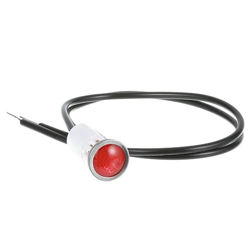 Star Mfg 510010 125V, 1/3W Red Indicator Light, 1/2" Hole, Chrome Bezel