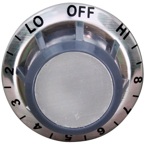 Star Mfg WS-58921 Thermostat Knob 2-1/2" DIA, OFF, LO, 2-8, HI, Preheat, 3/16" D-STEM Flat Up